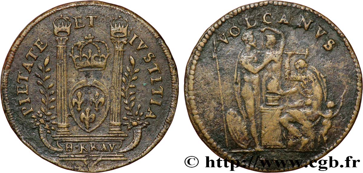 CHARLES IX Les Dieux assistent Vulcain TB+