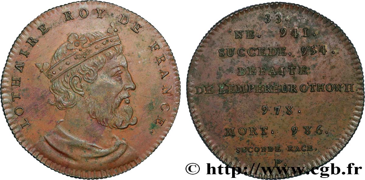 METALLIC SERIES OF THE KINGS OF FRANCE  Règne de LOTHAIRE - 33 AU