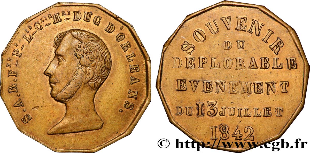 LOUIS-PHILIPPE Ier Médaillette, Ferdinand Philippe, Duc d&nbsp;Orléans TTB+