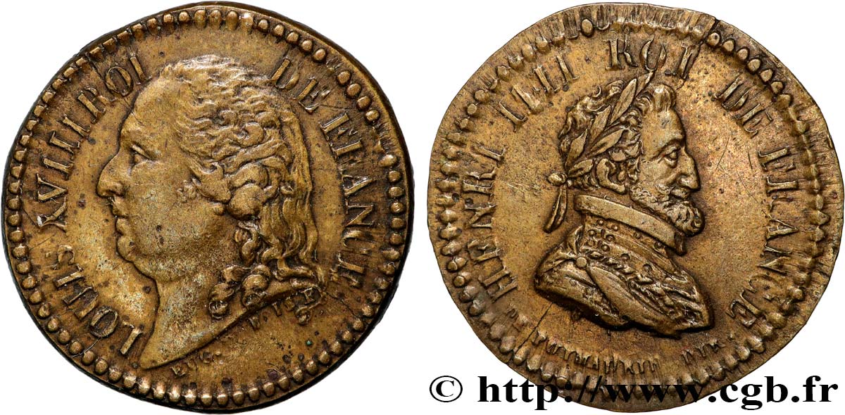LOUIS XVIII Quinaire - Henri IV SUP