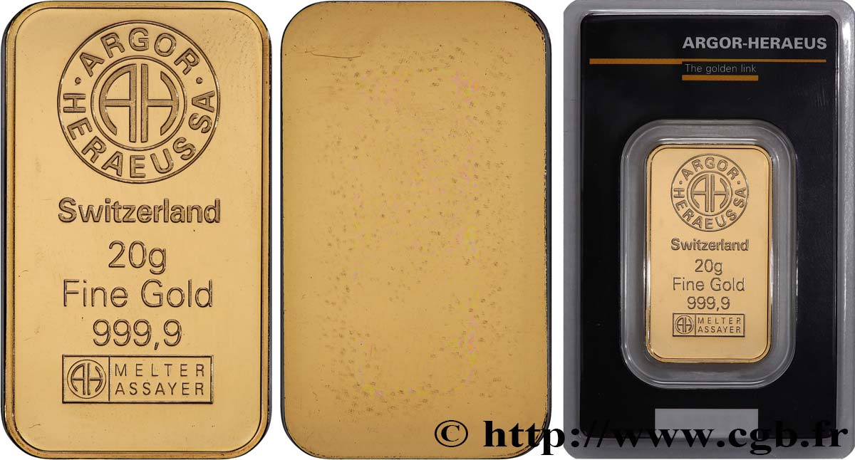 GOLD, PALLADIUM & PLATINUM INVESTMENT Lingotin de 20 grammes - OR 999,9 MS