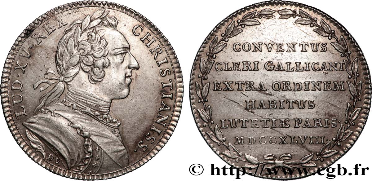 ASSEMBLÉE DU CLERGÉ ET JETONS RELIGIEUX Louis XV TTB+