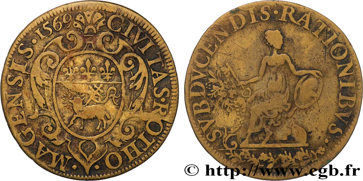 ROUEN (CITY OF...) Charles IX XF