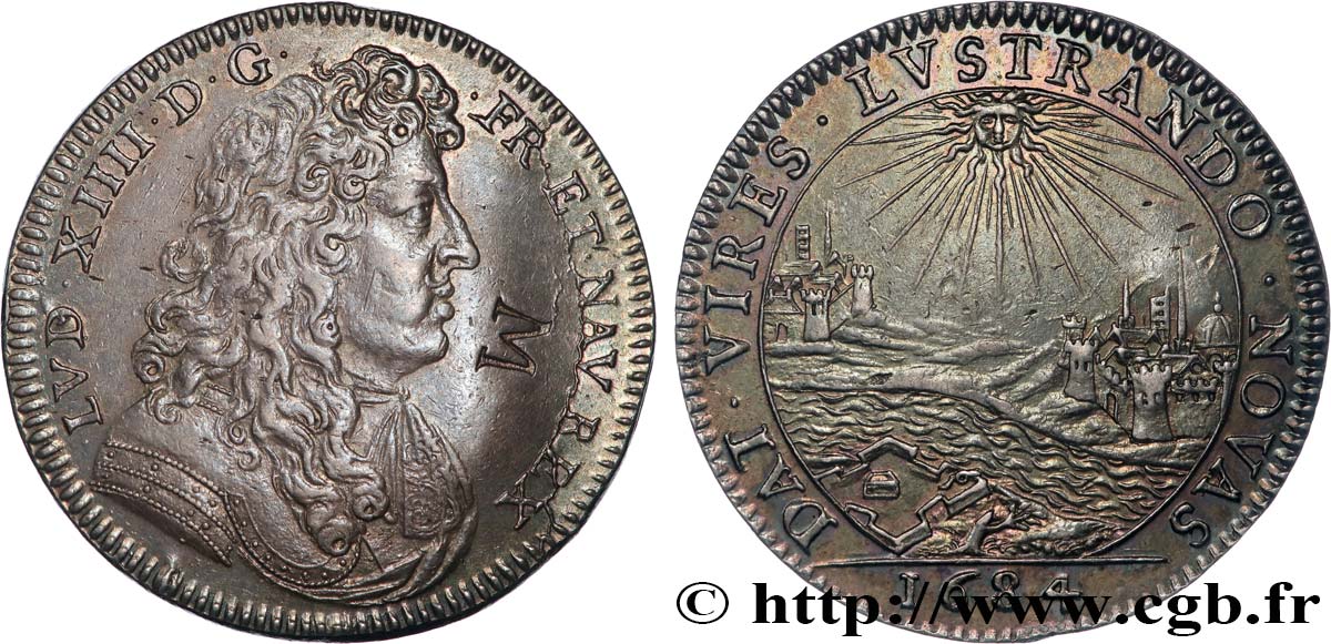 LOUIS XIV THE GREAT or THE SUN KING Jeton Ar 27 AU