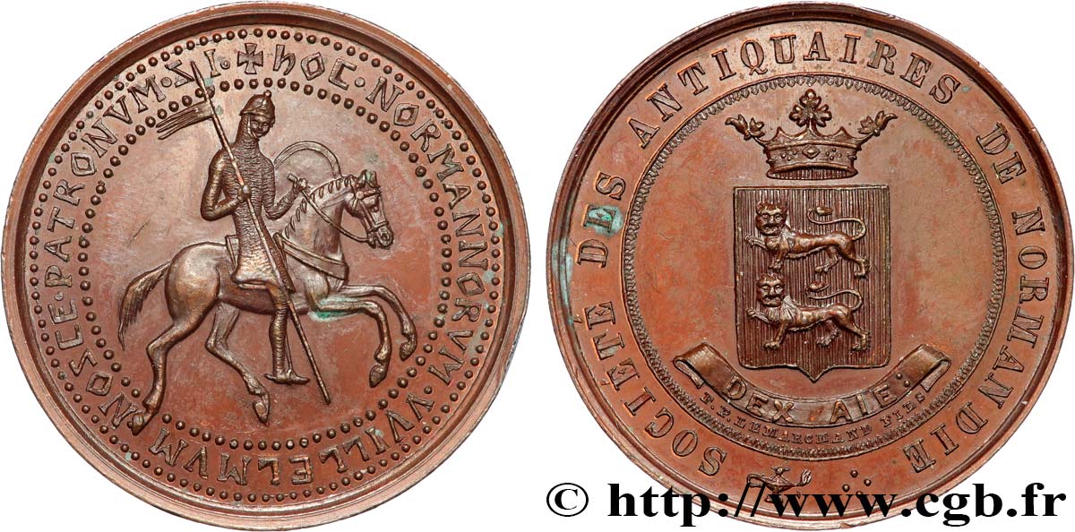 NORMANDY - 19TH CENTURY JETONS OR TOKENS Société des antiquaires de Normandie AU