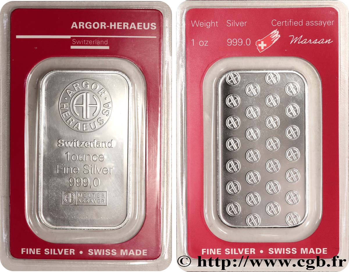 ARGENTO INVESTIMENTO Lingotin de 1 once - ARGENT 999,9 FDC