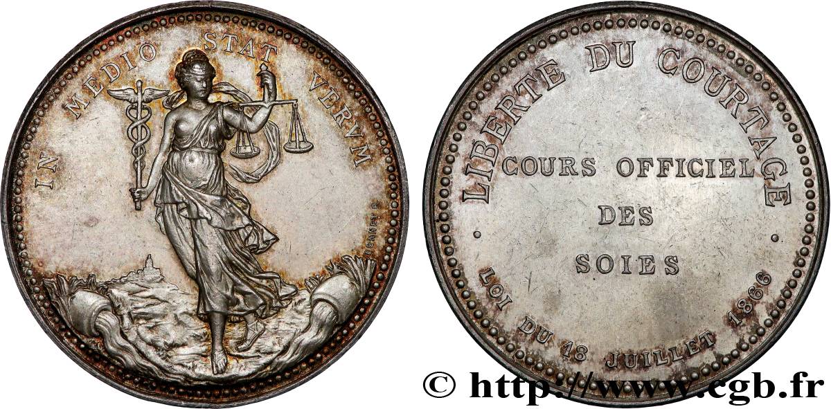 LYON AND THE LYONNAIS AREA (JETONS AND MEDALS OF...) Médaille, courtiers de commerce de soie AU