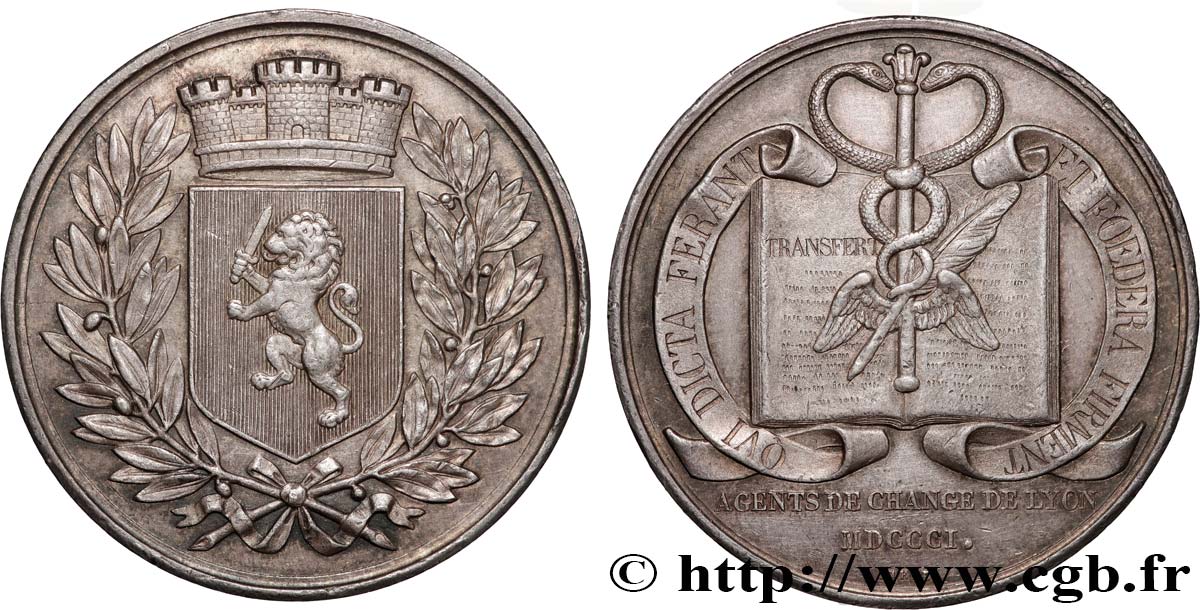 LYON AND THE LYONNAIS AREA (JETONS AND MEDALS OF...) Lyon Agents de change AU