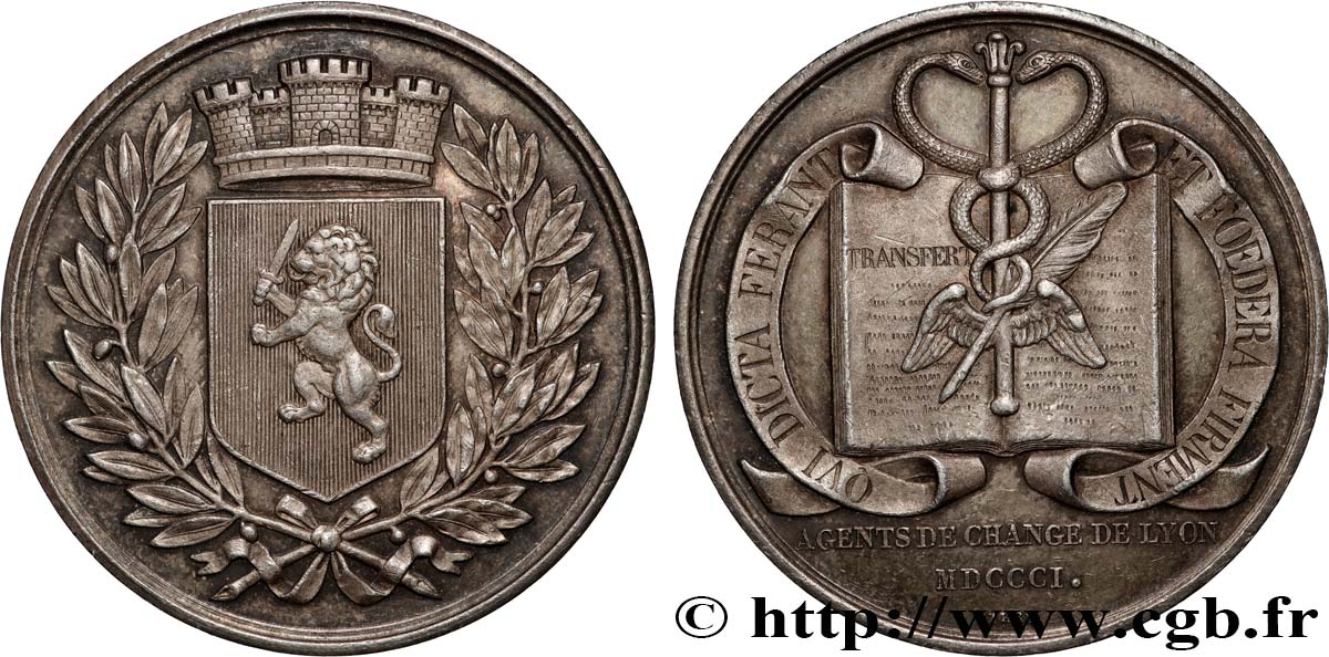 LYON AND THE LYONNAIS AREA (JETONS AND MEDALS OF...) Lyon Agents de change AU