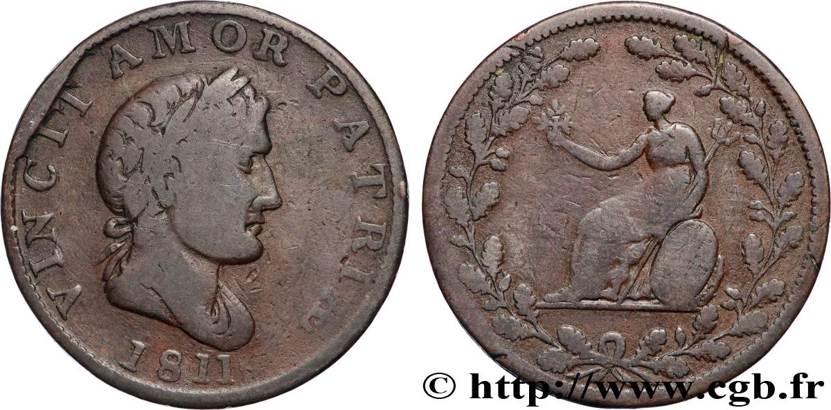 REINO UNIDO (TOKENS) 1/2 Penny Walshampton (Essex) “vincit amor patriae” BC
