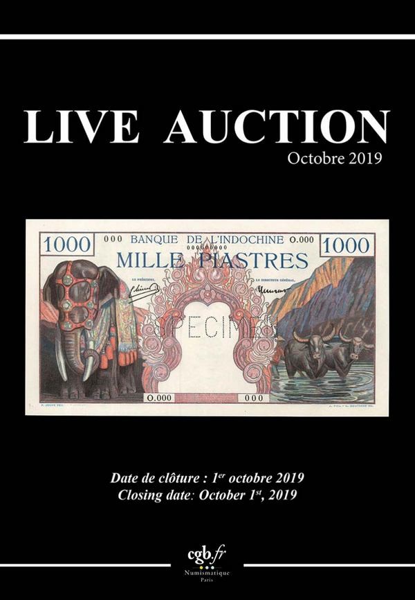 Live Auction Billets Octobre 2019 - à paraître CORNU Joël, DESSAL Jean-Marc, VANDERVINCK Claire