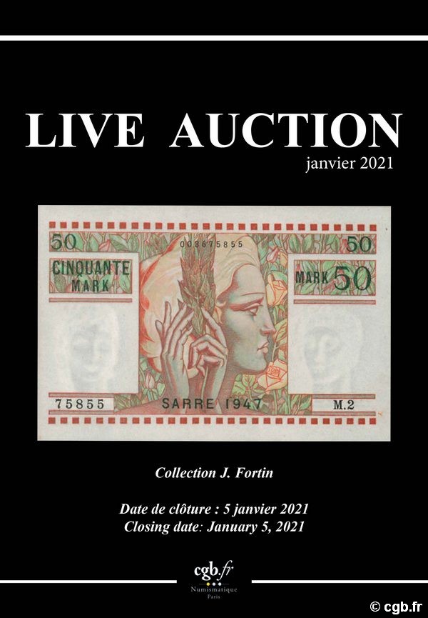Live Auction Billets Janvier 2021 CORNU Joël, DESSAL Jean-Marc, RAMOS Fabienne