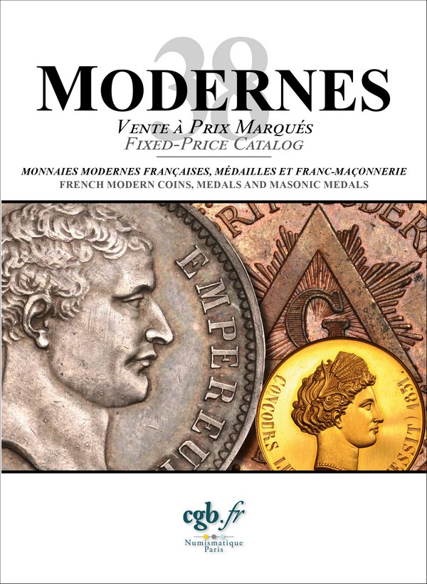Modernes 38 - sélection de monnaies modernes françaises - jetons et médailles de la franc-maçonnerie BROCHET Benoît, CORNU Joël, VOITEL Laurent