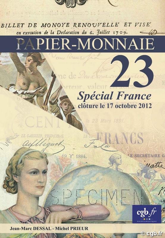 PAPIER-MONNAIE 23 sélection Banque de France DESSAL Jean-Marc, PRIEUR Michel