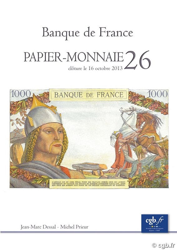 PAPIER-MONNAIE 26 - Banque de France DESSAL Jean-Marc, PRIEUR Michel