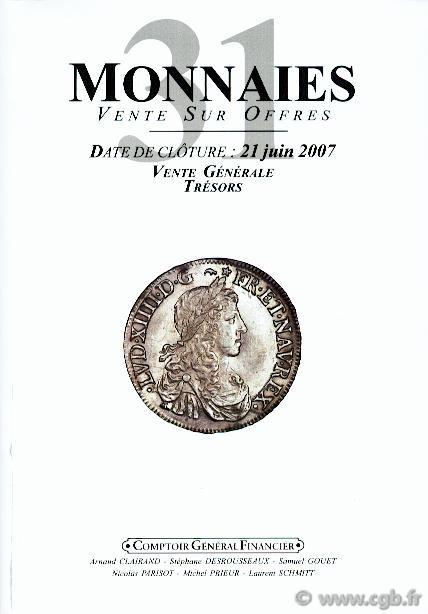 Monnaies 31- Vente générale PRIEUR Michel, SCHMITT Laurent
