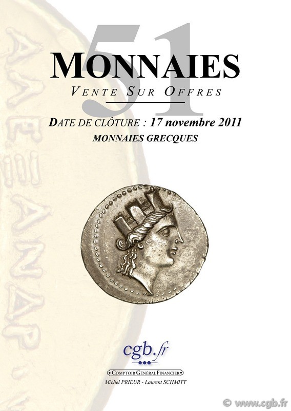 Monnaies 51 Monnaies Grecques PRIEUR Michel, SCHMITT Laurent
