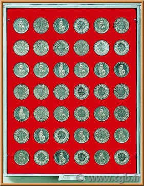 Box Monnaies Standard pour 42 monnaies de diamètre 27,5 mm LINDNER