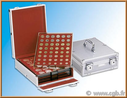 Valise en aluminium pour 4 Boxs Monnaies Lindner (vide) LINDNER