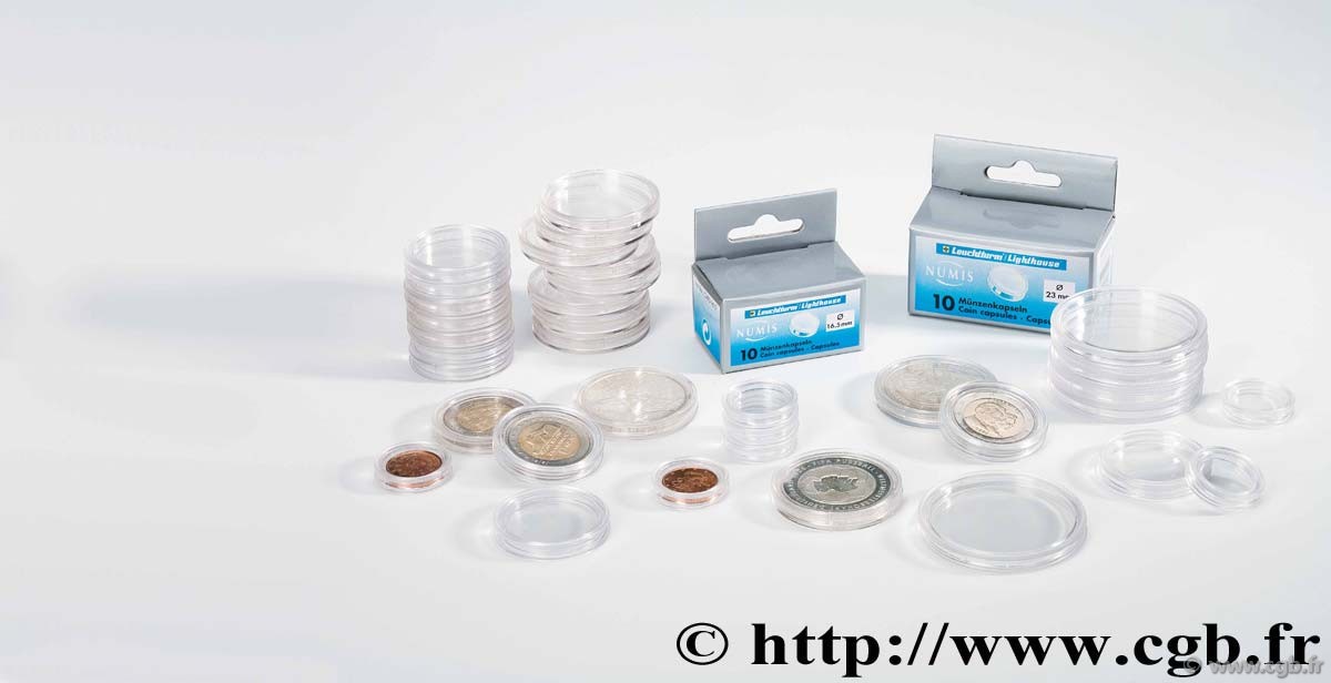 10 capsules 23 mm (1 Euro) LEUCHTTURM