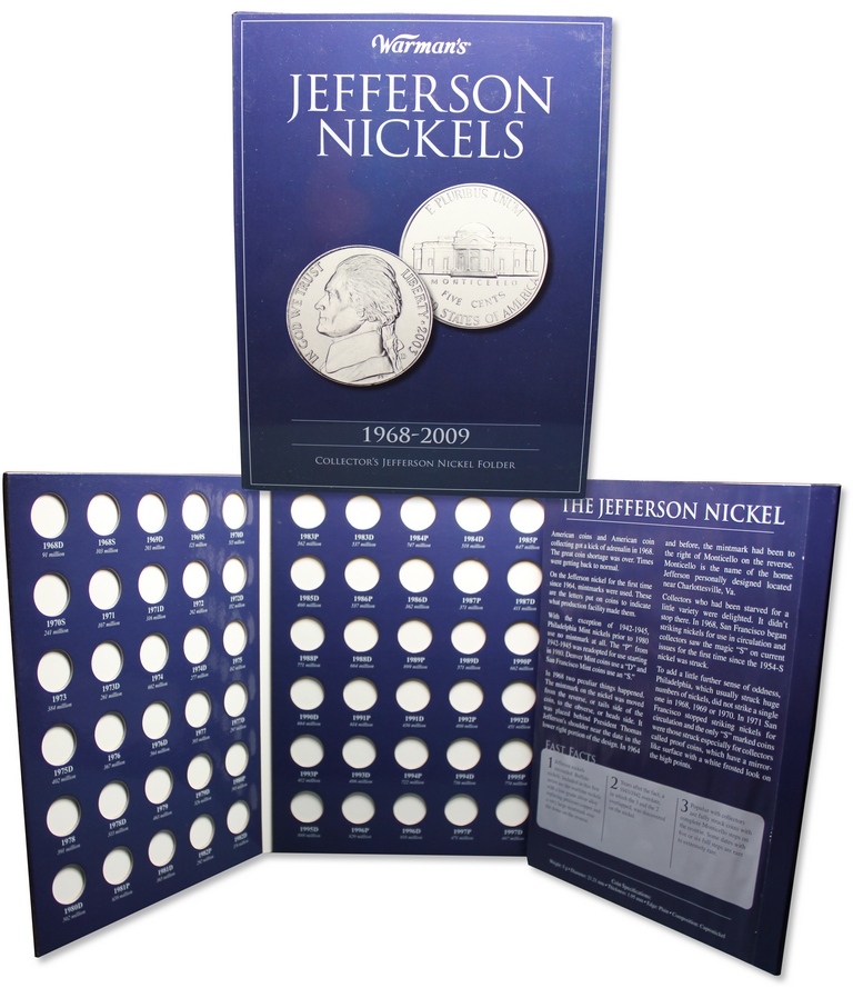Album carton - Collector  Jefferson Nickels 1968 - 2009  KRAUSE