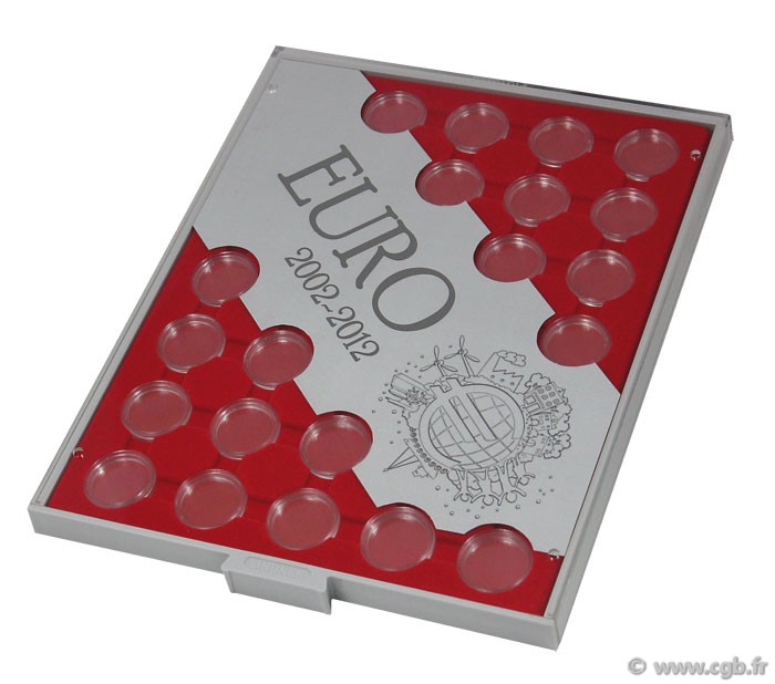Box Monnaies spécial 2 Euro  10 ans Euro - 2012  + 21 capsules (fournies) LINDNER