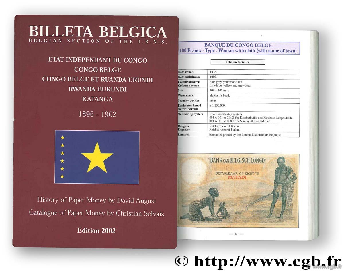 Billeta Belgica : Congo, 1896 - 1962 AUGUST D., SELVAIS C.