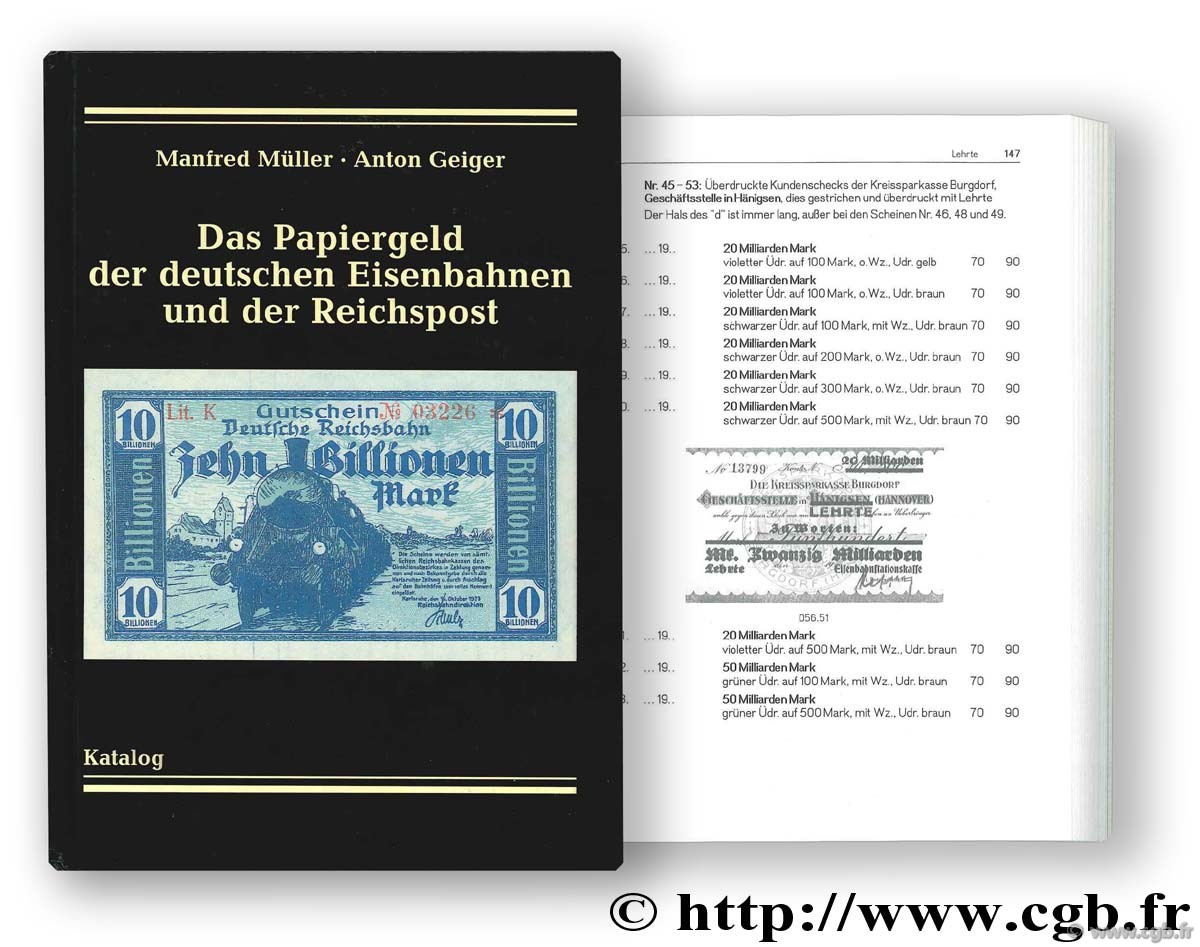 Das papiergeld der deutschen Eisenbahnen und der Reichspost MÜLLER M., GEIGER A.