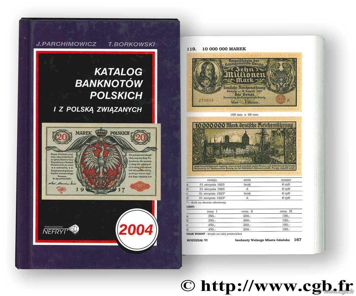 Katalog banknotow polskich BORKOWSKI T., PARCHIMOWICZ J.