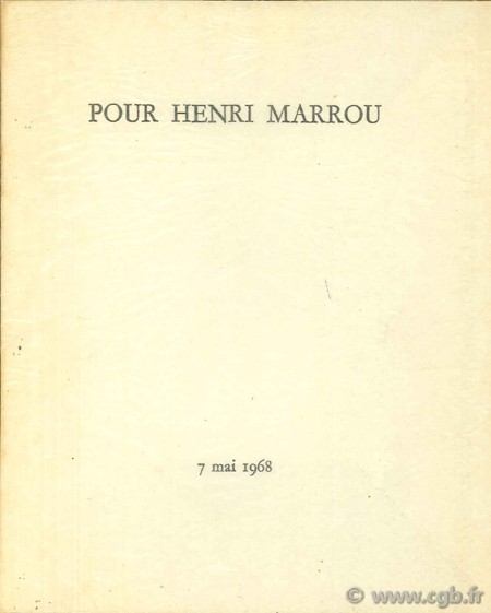 Pour Henri Marrou Collectif