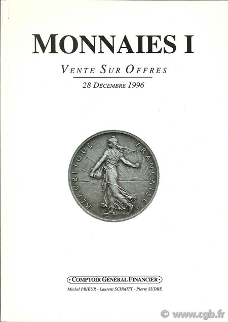 Monnaies 1 - Vente générale PRIEUR Michel, SCHMITT Laurent