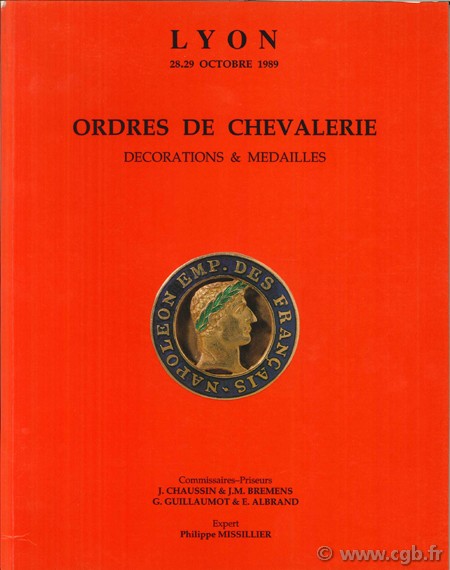 Ordres de chevalerie, décorations & médailles MISSILLIER P.