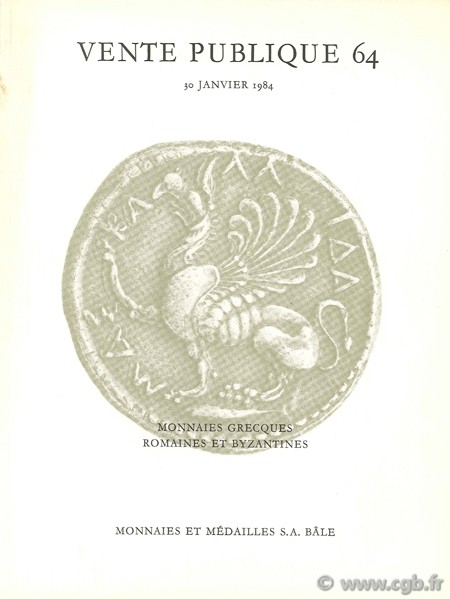 Vente publique 64, Monnaies grecques, romaines et byzantines, 30 janvier 1984 