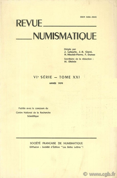 Revue Numismatique 1979, VIe série, tome XXI Collectif