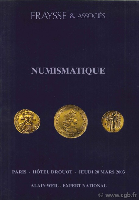 Numismatique, jeudi 20 mars 2003 WEIL A.