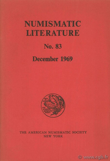 Numismatic literature, No. 83, December 1969 