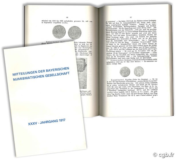 Mitteilungen der Bayerischen Numismatischen Gesellschaft - XXXV. Jahrgang 1917 Collectif