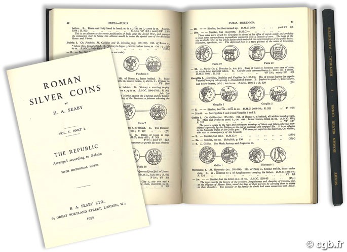 Roman silver coins - vol. I part 1 - the Republic, arranged according to Babelon with historical notes H. A. SEABY