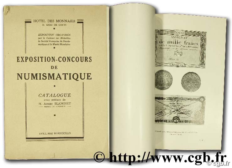 Exposition-concours de numismatique, avril/mai 1949 BLANCHET A. (préface)