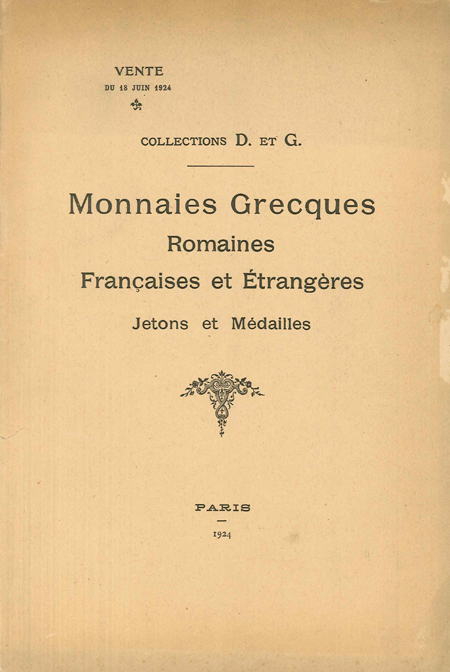 Collection D. et G. - Monnaies grecques romaines françaises et étrangères jetons et médailles médaillier et livre FEUARDENT F.