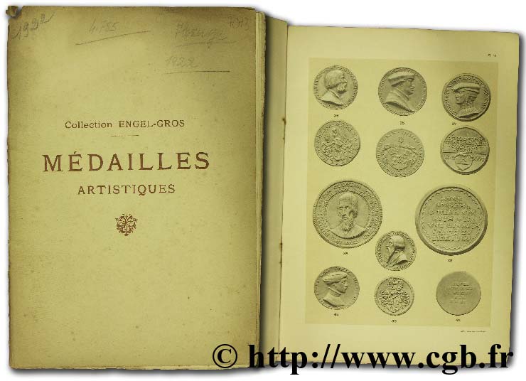 Catalogue des médailles artistiques allemandes et suisses, Collection Engel-Gros  FLORANGE J.