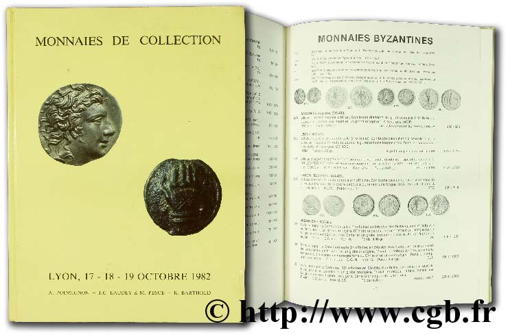 Monnaies de collection, 17-18-19 octobre 1982 BARTHOLD R., BAUDEY J.-C., PESCE M., POINSIGNON A.