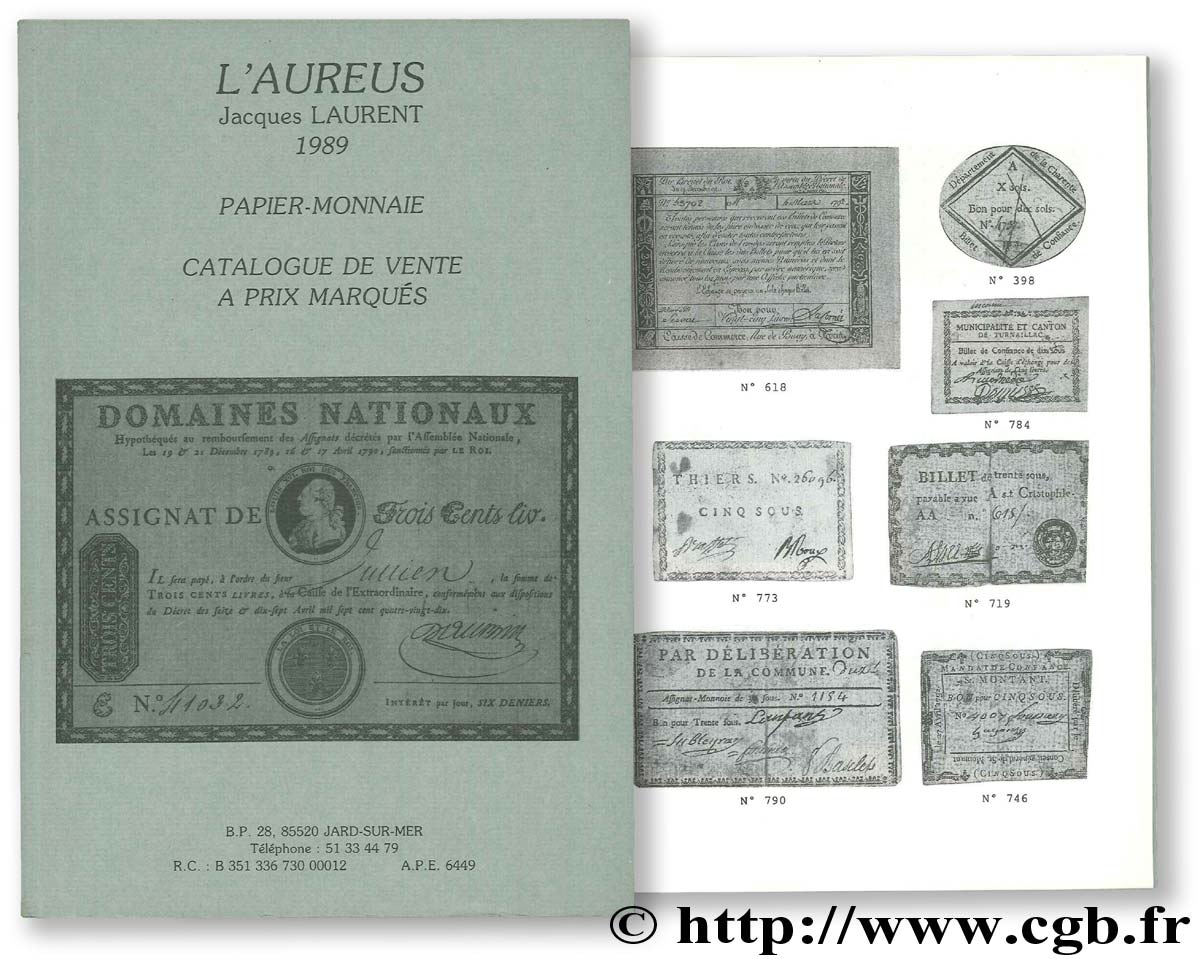 L Aureus Papier-Monnaie  LAURENT J.