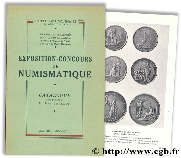 Exposition-Concours de Numismatique - Catalogue - mai-juin 1951 Exposition / Concours