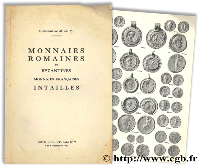 Collection de M. de R... - Monnaies romaines et byzantines, monnaies françaises, intailles BOURGEY E.