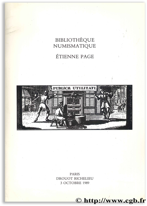 Bibliothèque numismatique Étienne Page VINCHON J, KAMPMANN, BOURGEY