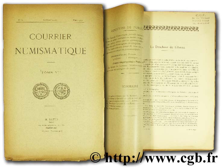 Courrier numismatique - Tome VII RATTO M.