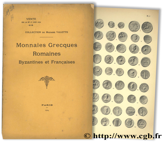 Collection de Madame Valette -  Monnaies Grecques Romaines Byzantines et Françaises FEUARDENT Frères