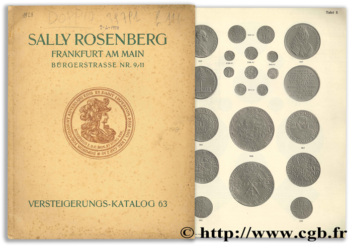 Versteigerungs-Katalog Nr. 63 : Sammlung von Gold- und Silbermünzen und Medaillen mit vielen Seltenheiten auf allen Gebieten ROSENBERG S.