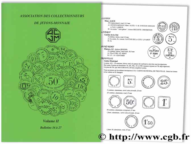 Association des collectionneurs de jetons-monnaie : Volume II - Bulletins 16 à 27 